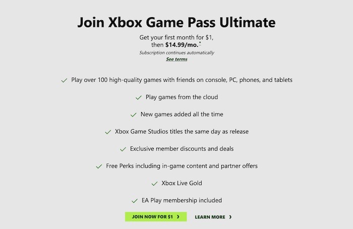 Xbox Cloud Gaming Subscriptions