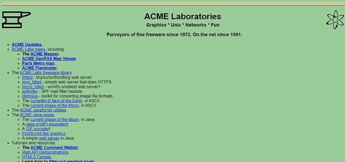 Oldest Websites On The Internet You Can Visit Today Acme