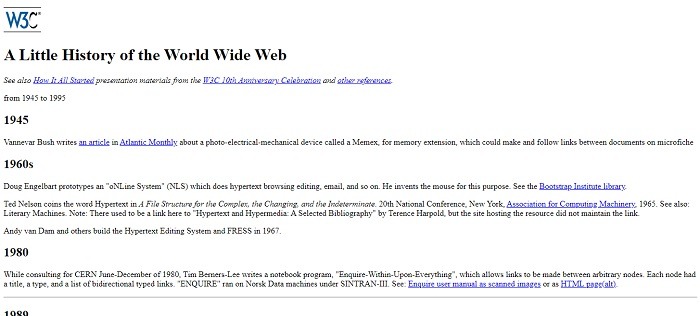 Oldest Websites On The Internet You Can Visit Today W3 History