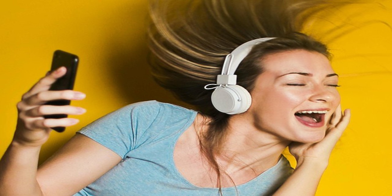 Girl In Headphones Cropped