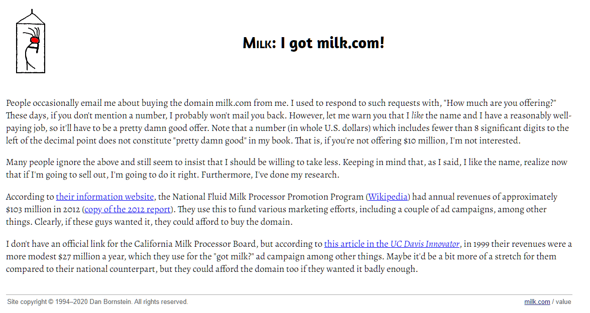 Oldest Websites On The Internet Milk Com 2