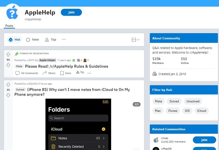 Best Subreddits And Forums For Tech Support Apple Help