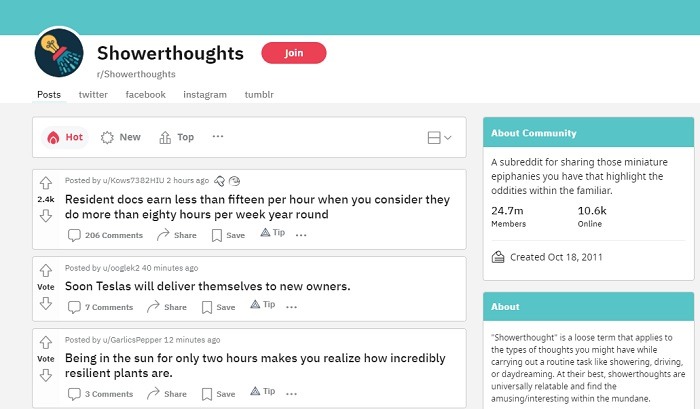 Fascinating Subreddits To Binge On Shower Thoughts