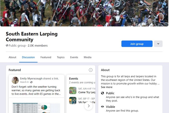 How To Find Larp Events Near You Facebook