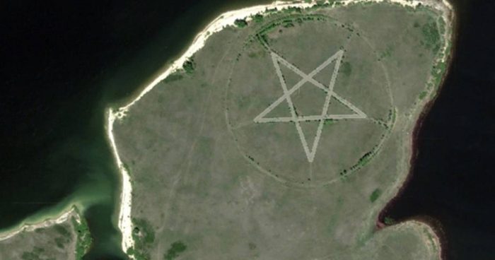 Google Earth Giant Pentagram