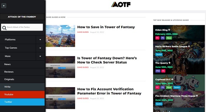 All The Best Websites For Gamers Aotf