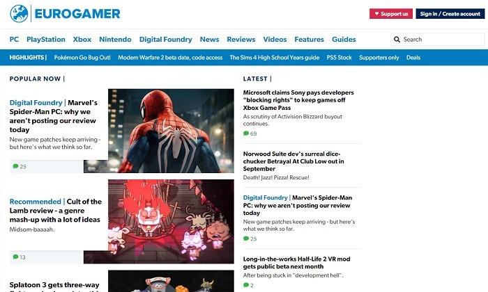 All The Best Websites For Gamers Eurogamer