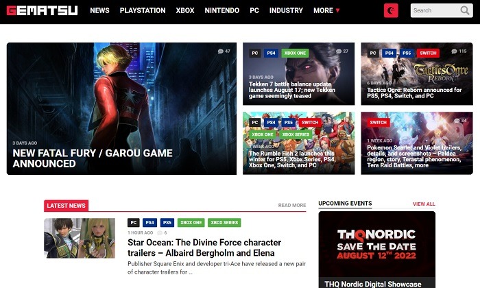 All The Best Websites For Gamers Gematsu
