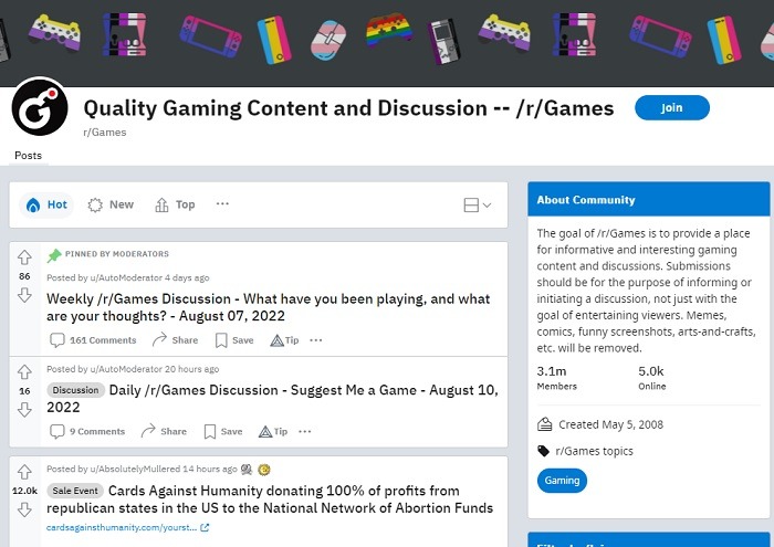 All The Best Websites For Gamers Reddit