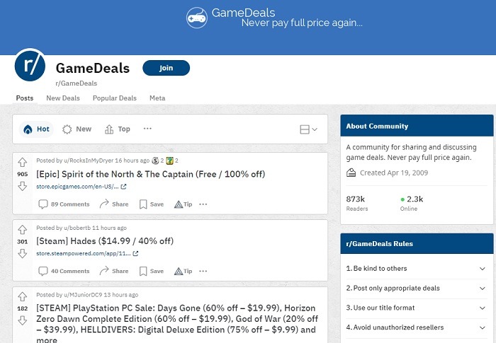 All The Best Subreddits For Gamers Gamedeals