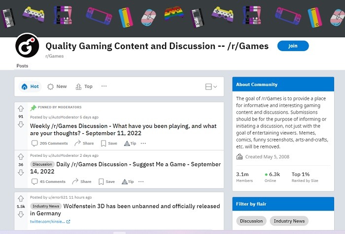 All The Best Subreddits For Gamers Games